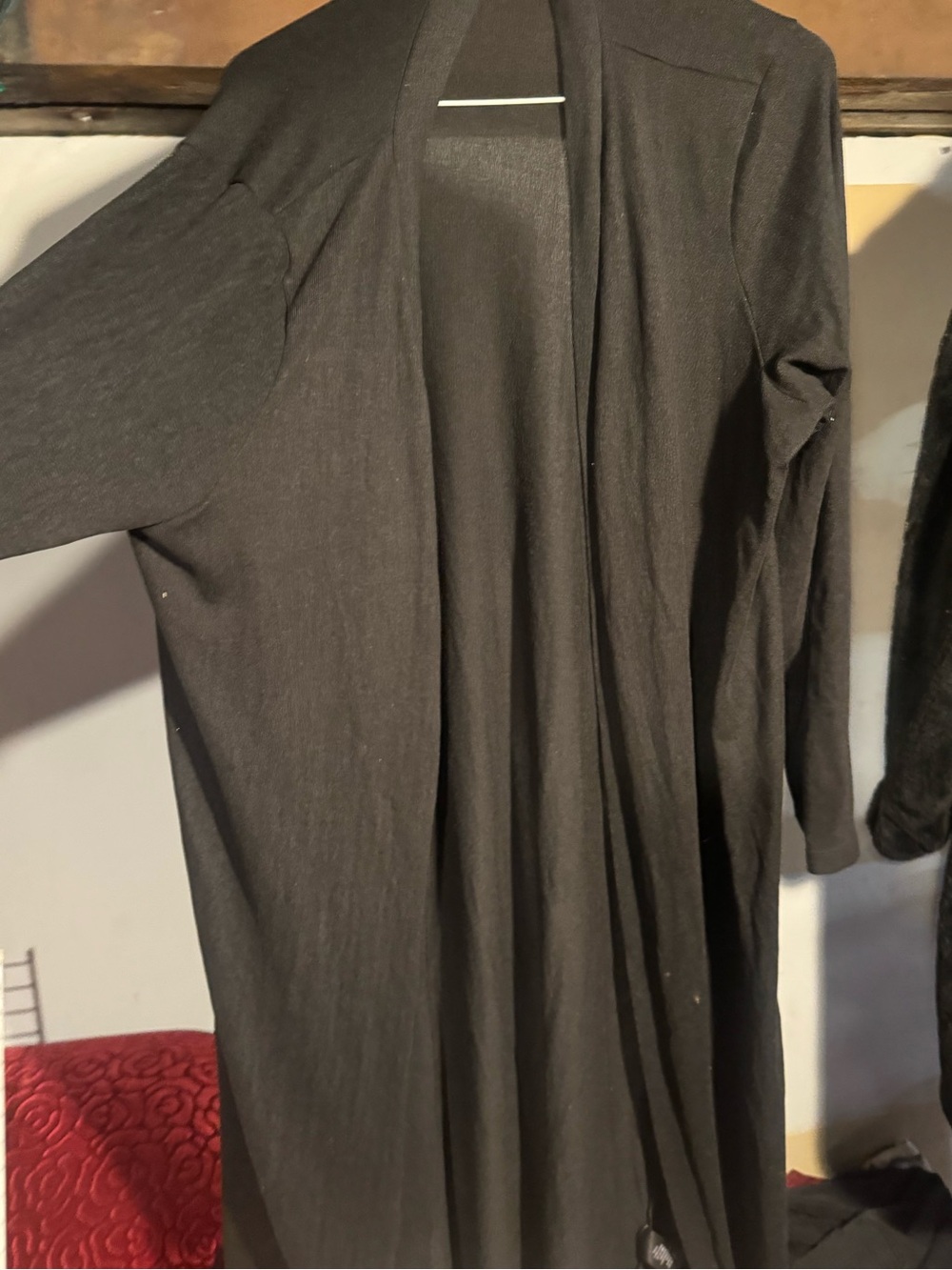feathers Men's Black Lightweight Open-Front Shirt Jacket
